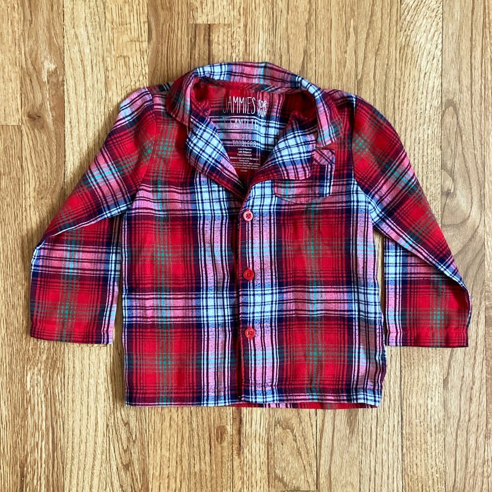 JAMMIES FOR YOUR FAMILIES | Plaid Toddler Button-Down Pajama Set - Picture 4 of 7